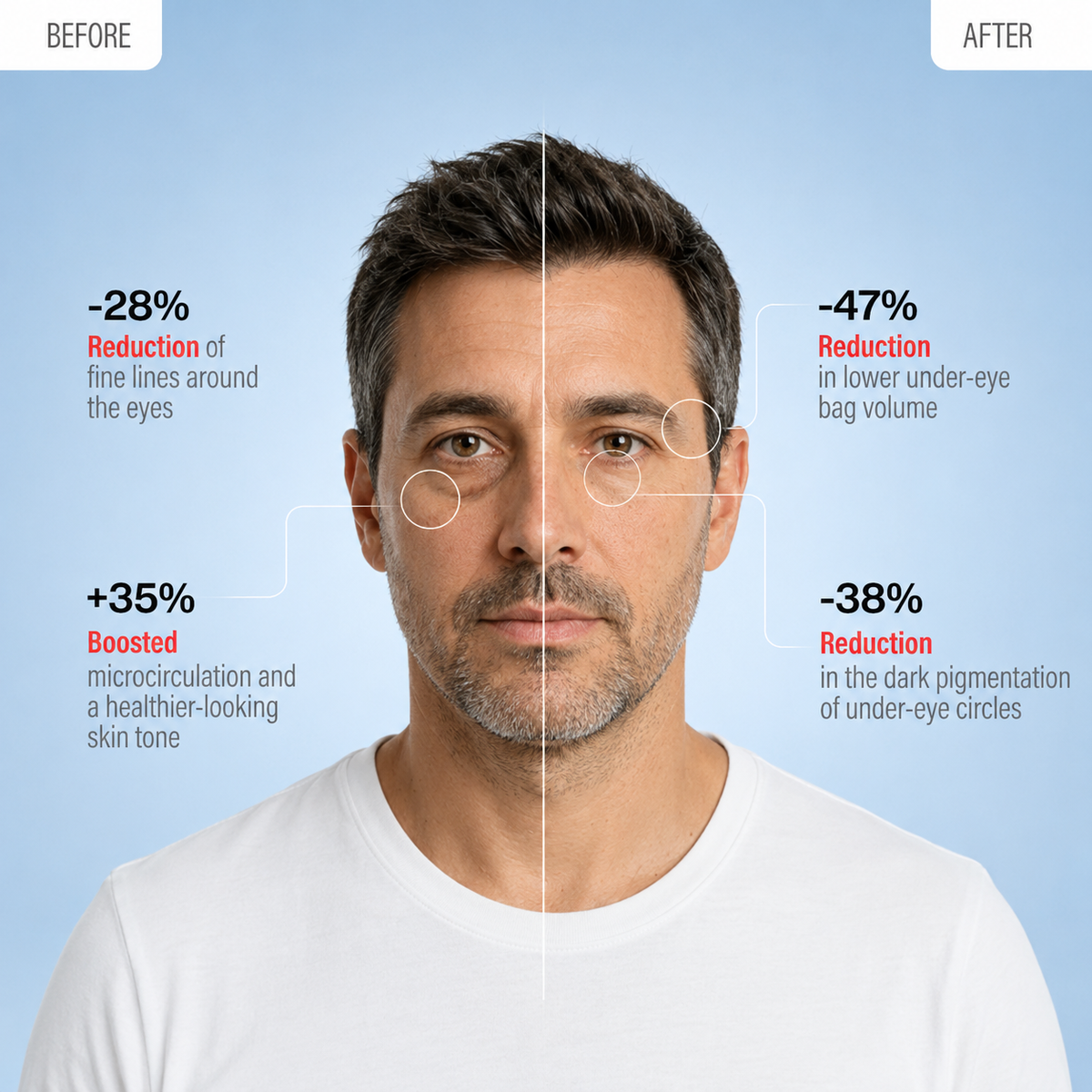 KireiEyes® 2-in-1 Red Light Therapy + EMS To Erase Eye Bags for Men