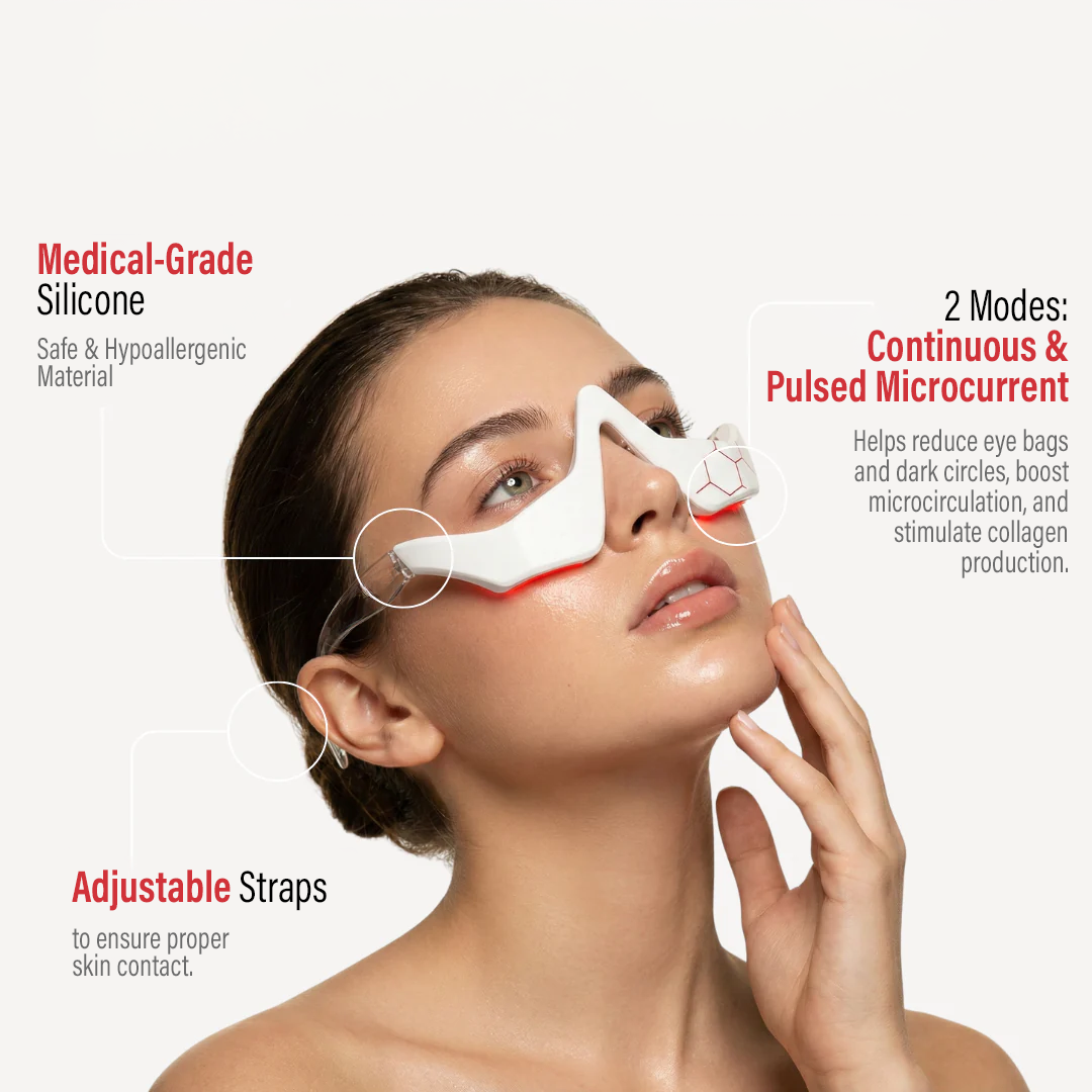 KireiEyes® 2-in-1 Rotlichttherapie + EMS zur Entfernung von Tränensäcken